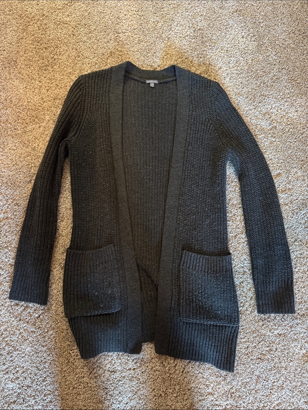 Charlotte Russe Open-Front Longline Cardigan - Black